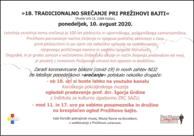70. OBLETNICA SMRTI PREŽIHOV VORANC 1893 - 1950